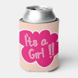 It'sa girl pink baby shower party can cooler