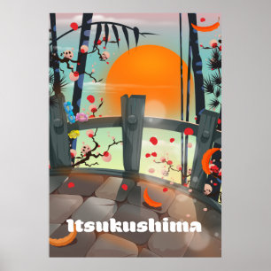 Itsukushima Japan travel poster