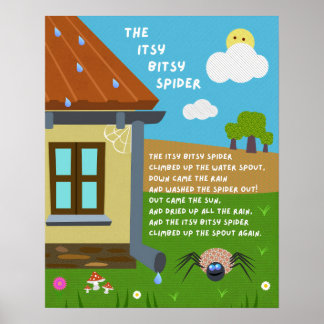 Itsy Bitsy Spider Nursery Rhyme Classroom Poster
