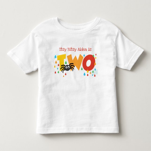 Itsy Bitsy Spider Second Birthday Custom T-shirt (Front)