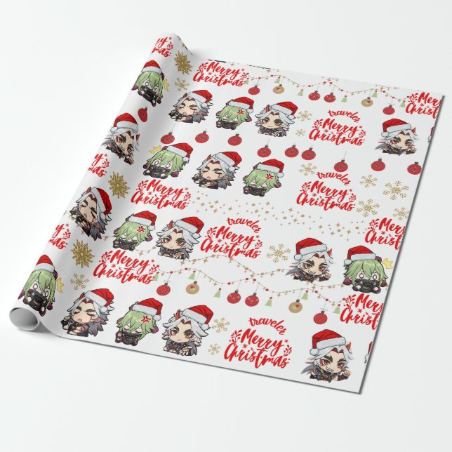 Itto & Kuki Christmas gift wrapper Wrapping Paper (Unrolled)