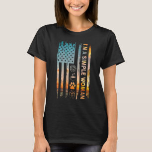 Iu2019m A Simple Woman Fishing American Flag Dog C T-Shirt