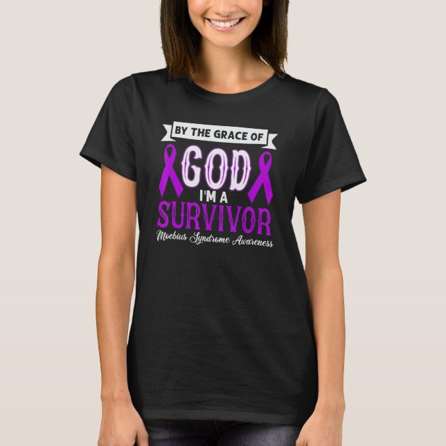 Iu2019m A Survivor Moebius Syndrome Purple Ribbon  T-Shirt (Front)