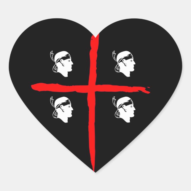 IV - Sardegna 4 Mori Black Heart Sticker (Front)