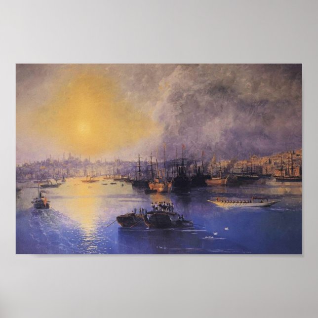 Ivan Aivazovsky- Constantinople Sunset Poster (Front)