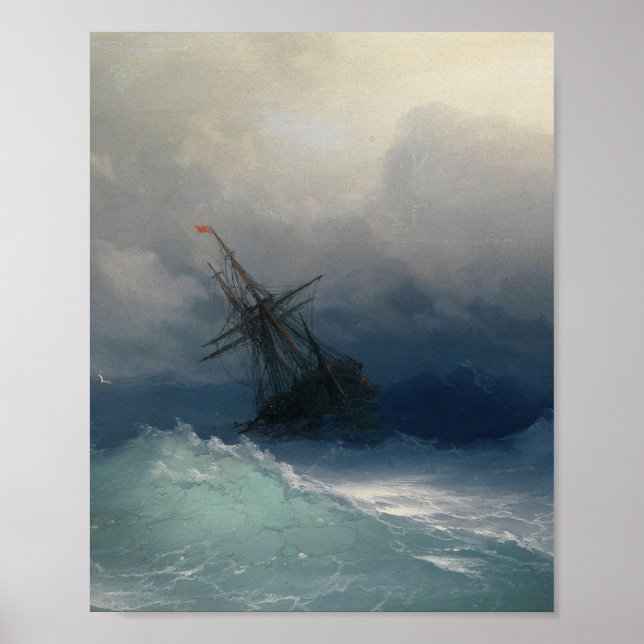 Ivan Aivazovsky - Ship On Stormy Sea Poster (Front)