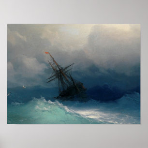 Ivan Aivazovsky - Ship On Stormy Sea Poster