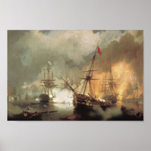 Ivan Aivazovsky- The Battle of Navarino Poster