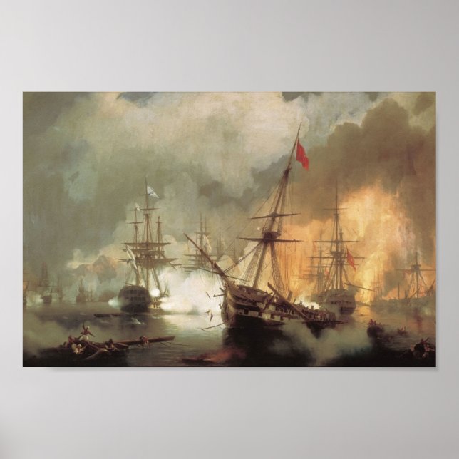 Ivan Aivazovsky- The Battle of Navarino Poster (Front)