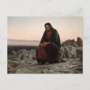 Ivan Kramskoy- Christ in the Wilderness- Fine Art Postcard