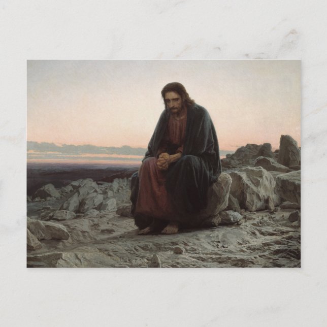 Ivan Kramskoy- Christ in the Wilderness- Fine Art Postcard (Front)