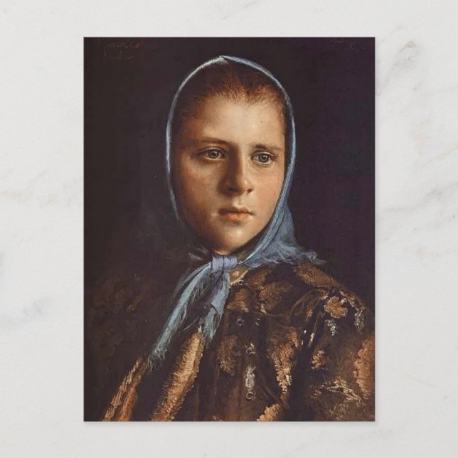 Ivan Kramskoy- Russian Girl in a Blue Shawl Postcard (Front)