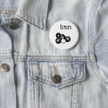 Ivan Name With Lawn Bowls Design, Badge<br><div class="desc">Pictured are black lawn bowls and jack with a men called Ivan name</div>