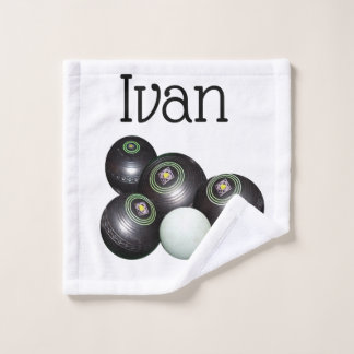 Ivan Name With Lawn Bowls Design, Hand Towel