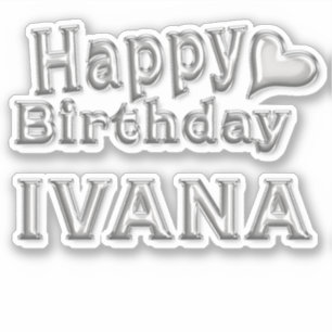 Ivana Happy Birthday silver sticker