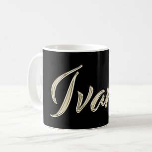 Ivana white gold Handwriting Tasse Kaffeetasse Coffee Mug