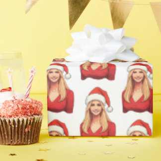 Ivanka Trump With Santa Claus Hat Merry Christmas Wrapping Paper