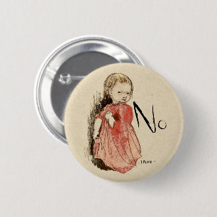Ivar Arosenius Lillan Defiant little girl says No 6 Cm Round Badge
