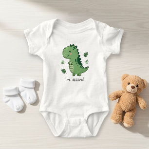 I've arrived Dinosaur Baby Bodysuit - Personalized
