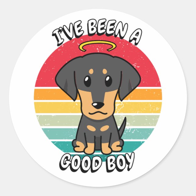 Ive been a good boy - daschund dog classic round sticker (Front)