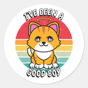 Ive been a good boy - orange cat classic round sticker