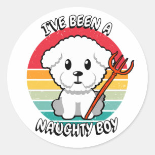 Ive been a naughty boy - furry dog classic round sticker