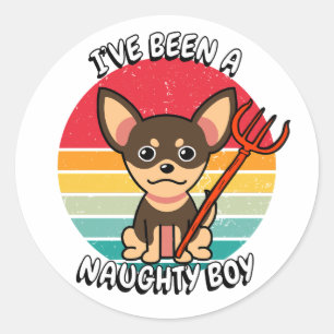Ive been a naughty boy - small dog classic round sticker