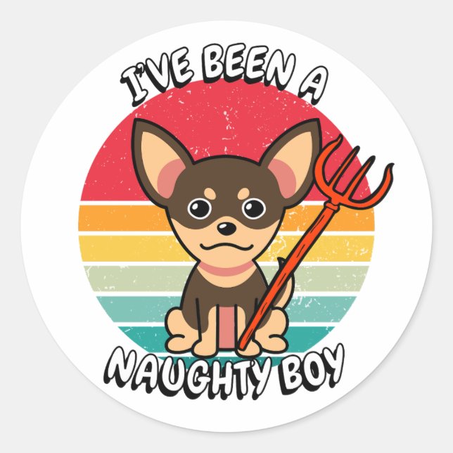 Ive been a naughty boy - small dog classic round sticker (Front)