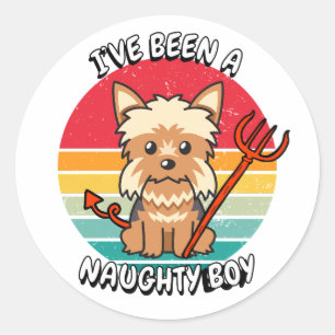 Ive been a naughty boy - yorkshire terrier classic round sticker