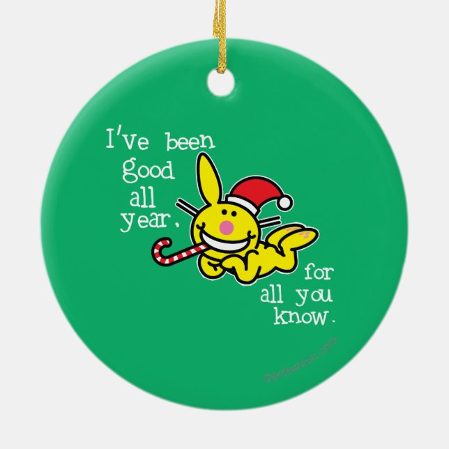 I've Been Good All Year Ceramic Ornament (Back)