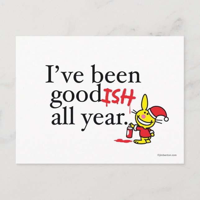 I've Been Goodish All Year Postcard (Front)