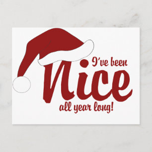I've been nice all year long postcard