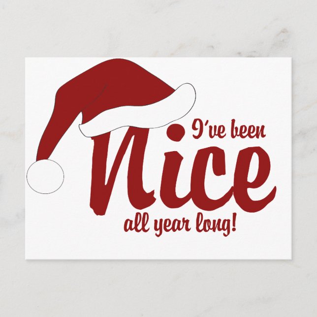 I've been nice all year long postcard (Front)