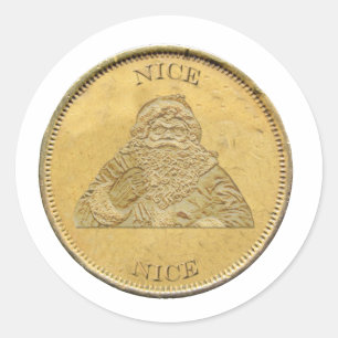 I've been Nice, Santa Coin Classic Round Sticker