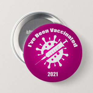 I've Been Vaccinated Pink 7.5 Cm Round Badge