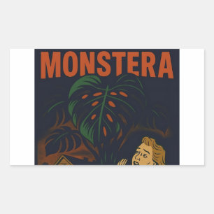 I've Created a Monstera Retro Horror Plant Rectangular Sticker