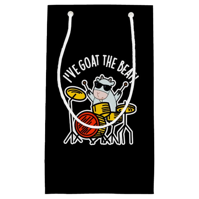 I've Goat The Beat Funny Drummer Pun Dark BG Small Gift Bag (Front)