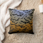 I've Gone Batty For Black Bats & Pretty Moonlight Cushion<br><div class="desc">Square Throw Pillow decorative stylish home furnishing decor accessory printed with a I've Gone Batty For Black Bats & Pretty Moonlight hand drawn graphic artwork drawing design illustration by TheFabricSeal print on demand shop at Zazzle.com #ZazzleMade ©️Original. https://www.zazzle.com/store/thefabricseal This Halloween and anytime of the year classic looking vintage yet modern...</div>