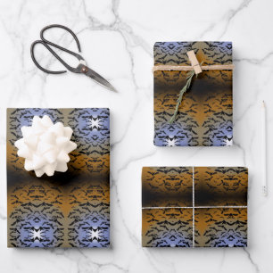 I've Gone Batty For Black Bats & Pretty Moonlight Wrapping Paper Sheet