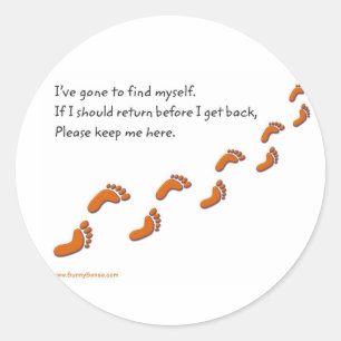 I've Gone to Find Myself Footprints stickers