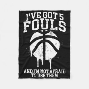I've Got 5 Fouls Funny Sketll Player Fleece Blanket
