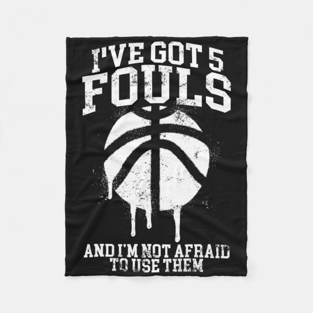 I've Got 5 Fouls Funny Sketll Player  Fleece Blanket (Front)