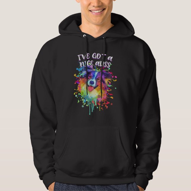 Ive Got a Nice Auss  Australian Shepherd Humor Aus Hoodie (Front)