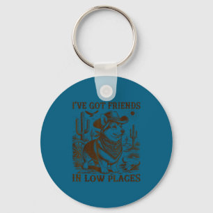 I've got friends in low places corgi dad key ring