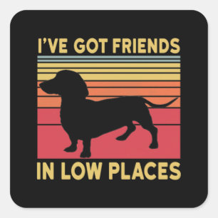 Ive got friends in low places square sticker