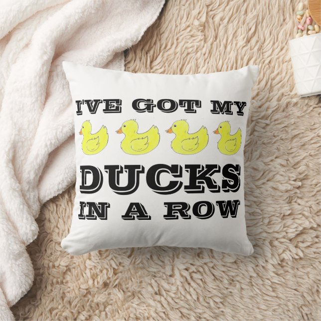 I've Got My Ducks in a Row Rubber Ducky Duckies Cushion (Blanket)