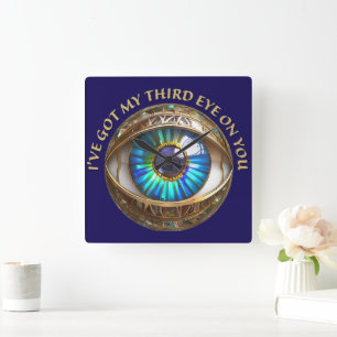 I've Got My Third Eye On You Square Wall Clock