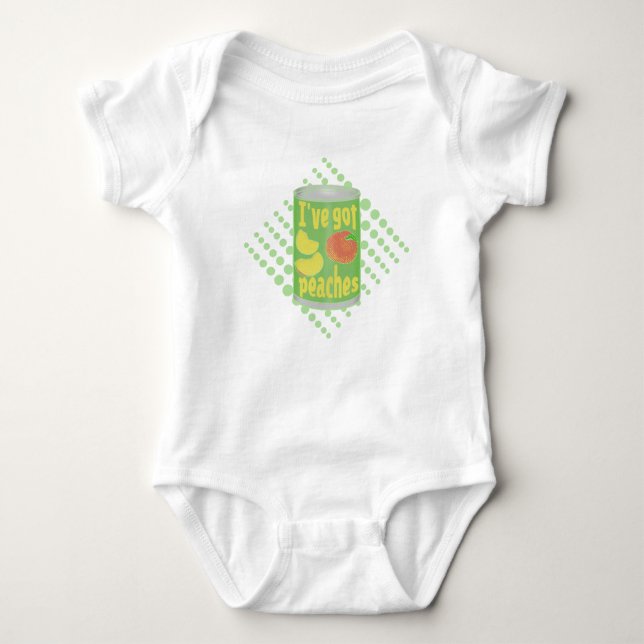 I've got peaches Tin of fruit Baby Bodysuit (Front)