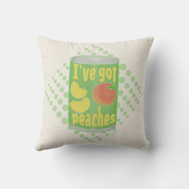 I've got peaches Tin of fruit Cushion (Back)