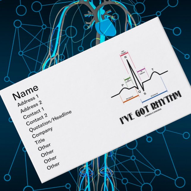 I've Got Rhythm (ECG / EKG Electrocardiogram) Business Card (If you have a heartbeat, you'll enjoy introducing yourself with this "I've Got Rhythm" biz card!)